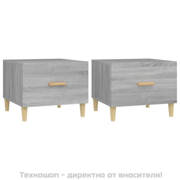 Кафе маси, 2 бр, сив сонома, 50x50x40 см, инженерно дърво
