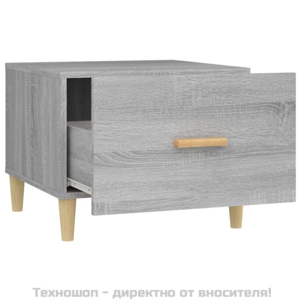 Кафе маси, 2 бр, сив сонома, 50x50x40 см, инженерно дърво