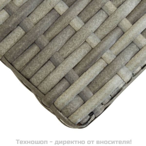Градинска пейка, 120 см, сива, полиратан и акация масив