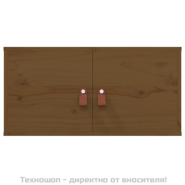 Стенни шкафове, 2 бр, меденокафяви, 60x30x30 см, бор масив