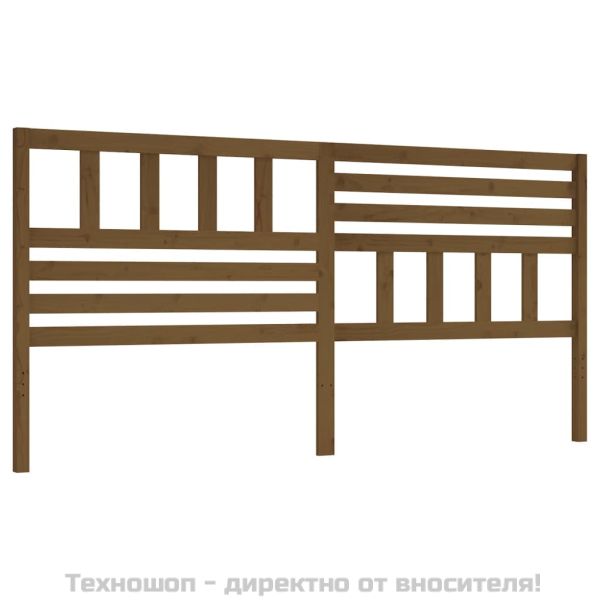 Горна табла за легло, меденокафява, 206x4x100 см, бор масив