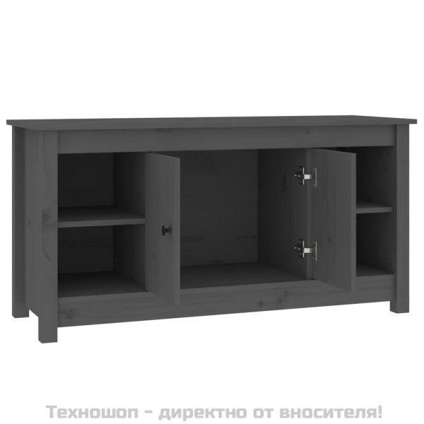 ТВ шкаф, сив, 103x36,5x52 см, бор масив