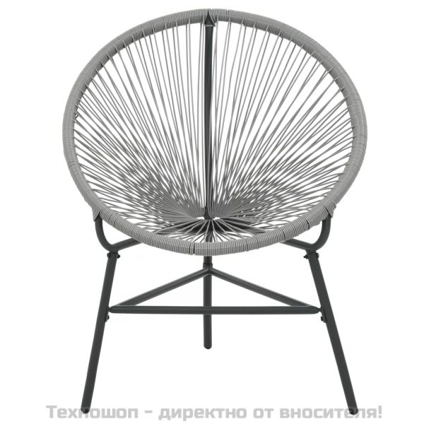 Градински стол Луна, полиратан, сив