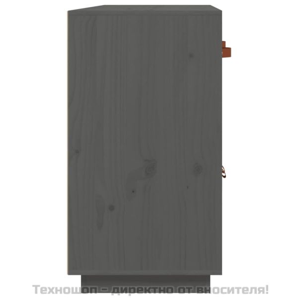 Сайдборд, сив, 98,5x40x75 см, бор масив