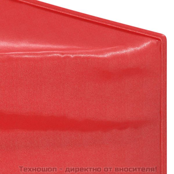 Сгъваема парти шатра със странични стени, червена, 3x6 м