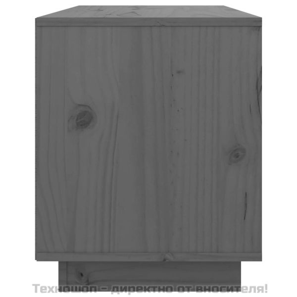 ТВ шкаф, сив, 74x35x44 см, бор масив