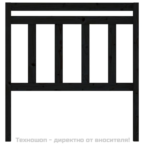 Горна табла за легло, черна, 106x4x100 см, бор масив