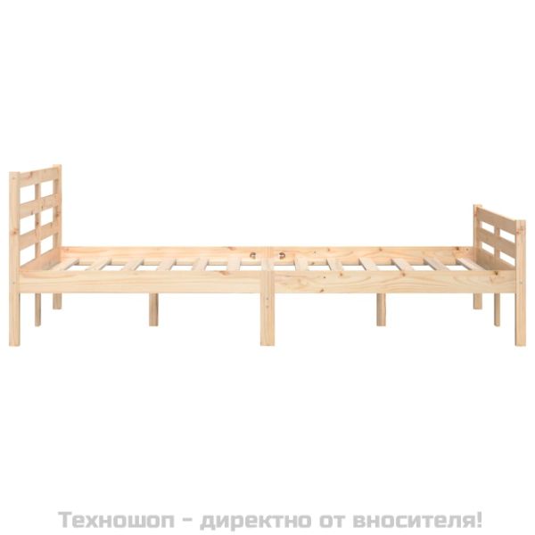 Рамка за легло, дърво масив, 135x190 cм, Double