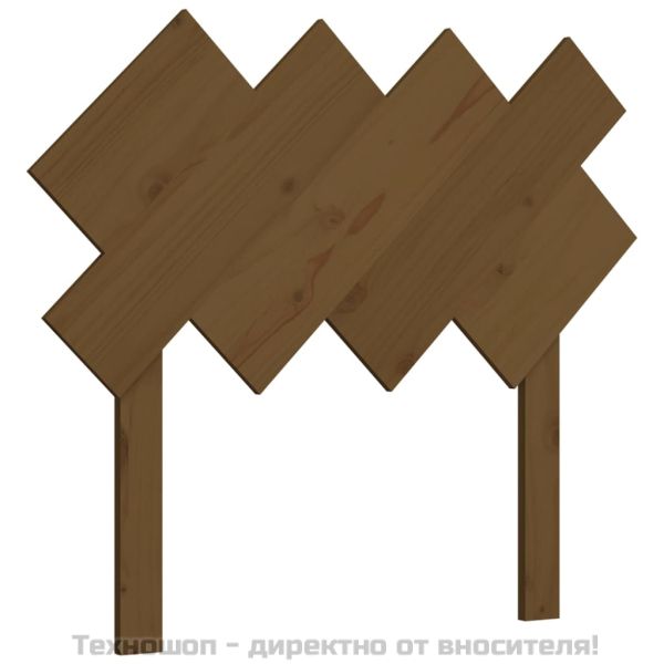 Горна табла за легло, меденокафява, 92x3x81 см, бор масив