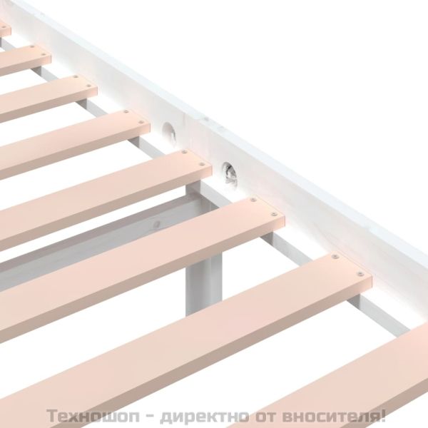 Рамка за легло, бяла, дърво масив, 150x200 cм, King Size