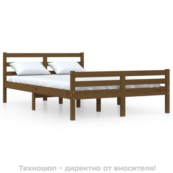 Рамка за легло, меденокафява, дърво, 150x200 cм, King Size