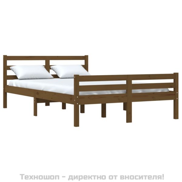 Рамка за легло, меденокафява, дърво, 150x200 cм, King Size