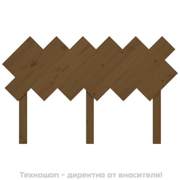 Горна табла за легло, меденокафява, 132x3x81 см, бор масив