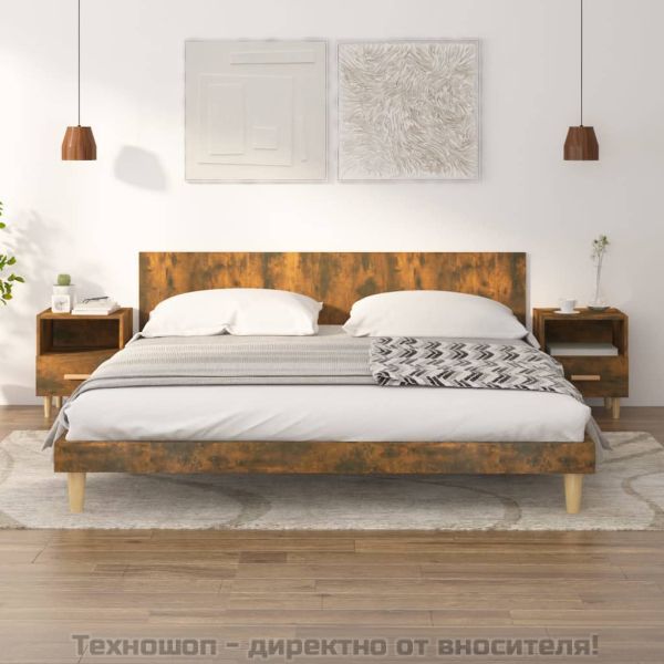 Нощни шкафчета, 2 бр, опушен дъб, 40x35x47 см