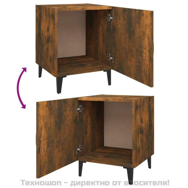 Нощни шкафчета, 2 бр, Опушен дъб, инженерно дърво