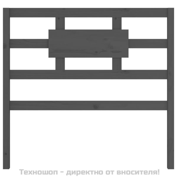 Горна табла за легло, сива, 105,5x4x100 см, бор масив