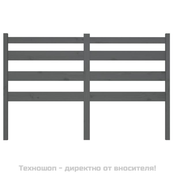 Горна табла за легло, сива, 156x4x100 см, бор масив