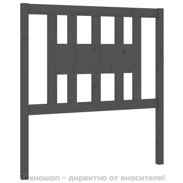Табла за спалня, сива, 96x4x100 см, бор масив