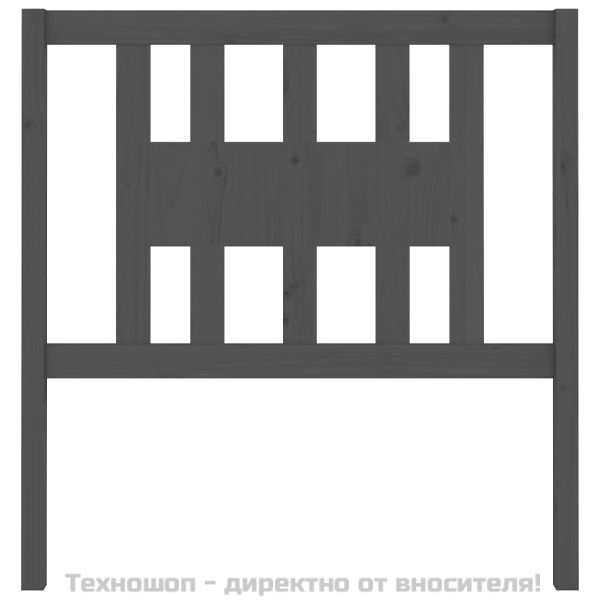 Табла за спалня, сива, 96x4x100 см, бор масив