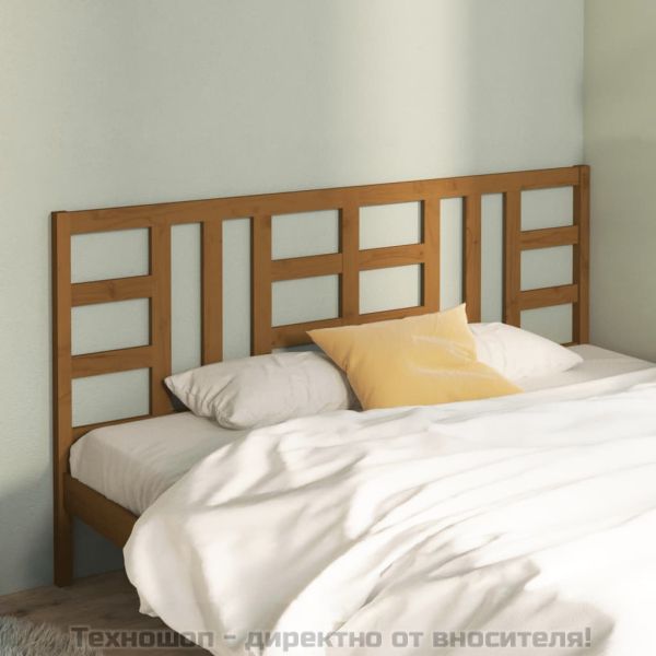 Горна табла за легло, меденокафява, 206x4x100 см, бор масив