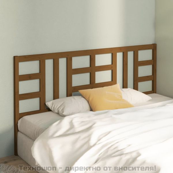 Горна табла за легло, меденокафява, 206x4x100 см, бор масив