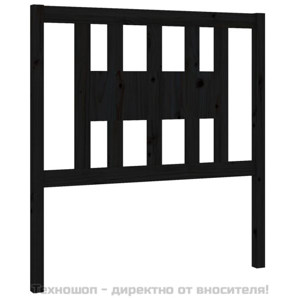 Табла за спалня, черна, 81x4x100 см, бор масив