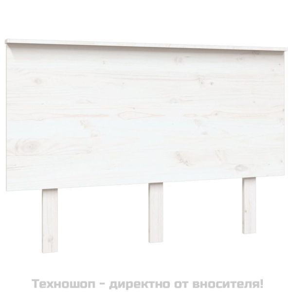 Горна табла за легло, бяла, 124x6x82,5 см, бор масив