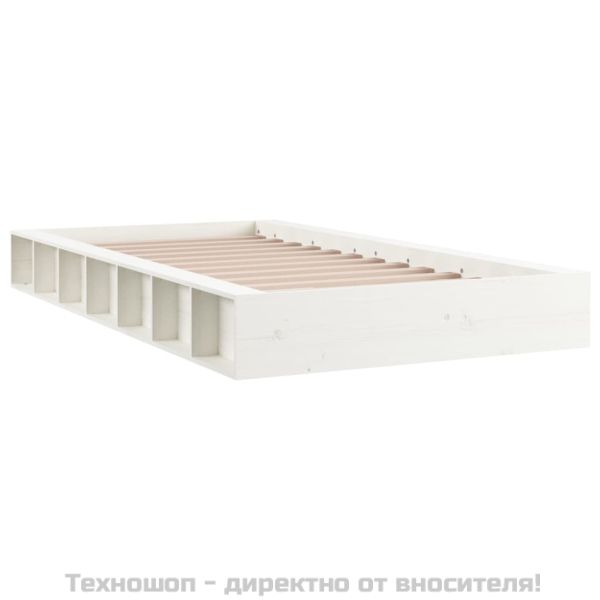рамка за легло бяла 75x190 см Small Single дърво масив