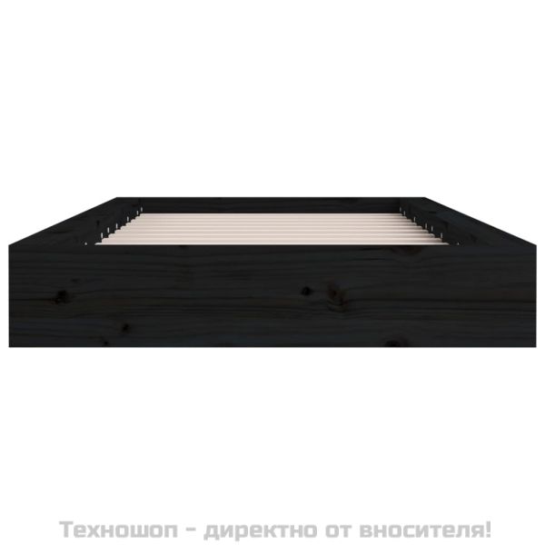 рамка за легло черна 75x190 см Small Single дърво масив