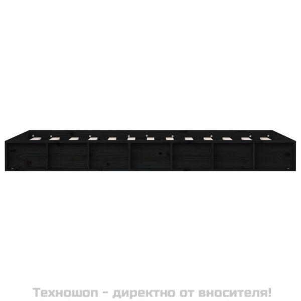 рамка за легло черна 75x190 см Small Single дърво масив