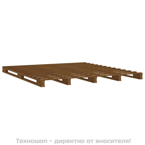 Легло от палети, меденокафява, 120x200 см, бор масив