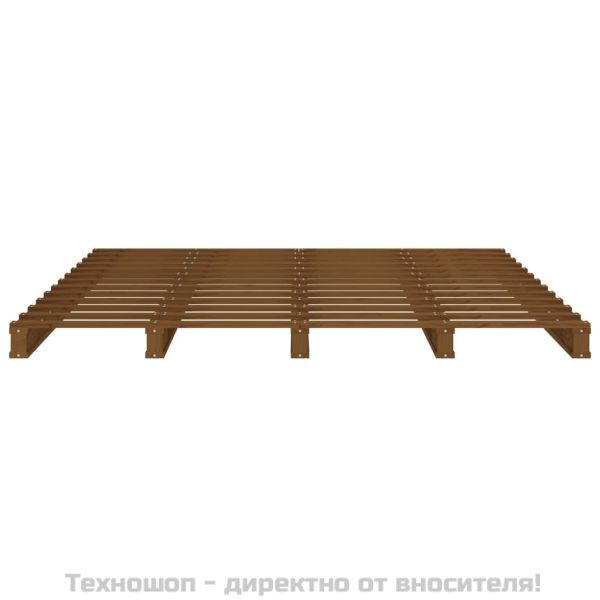 Легло от палети, меденокафява, 120x200 см, бор масив