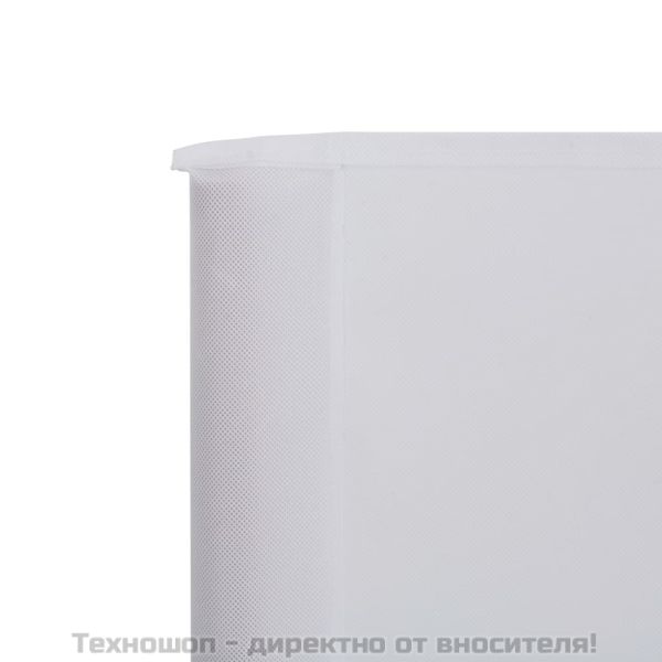 Параван против вятър от 6 панели, текстил, 800x80 см, бял