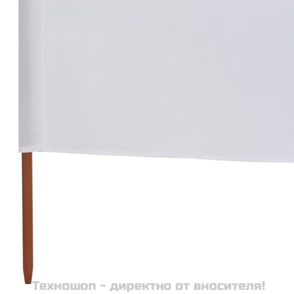 Параван против вятър от 6 панели, текстил, 800x80 см, бял