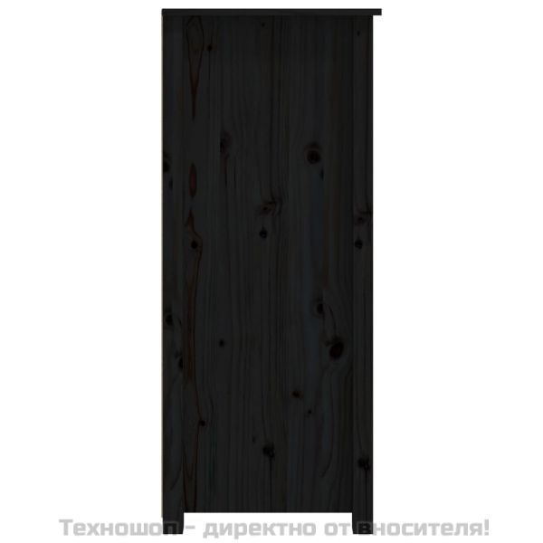 Сайдборд, черен, 83x41,5x100 см, бор масив