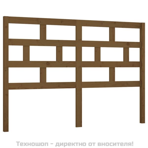 Горна табла за легло, меденокафява, 126x4x100 см, бор масив