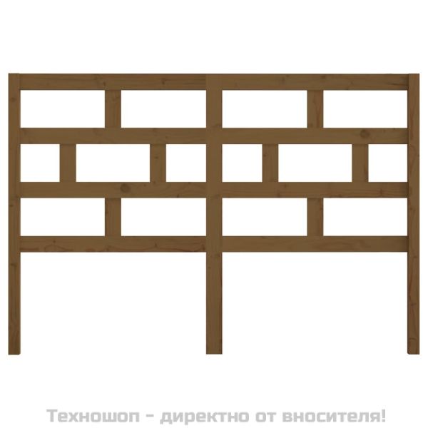 Горна табла за легло, меденокафява, 126x4x100 см, бор масив