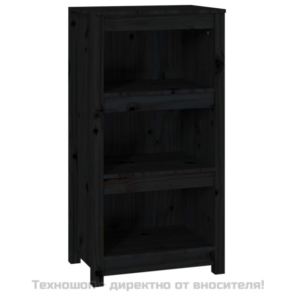 Библиотека, черна, 50x35x97 см, бор масив
