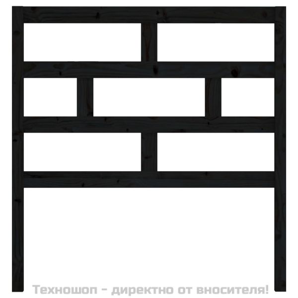 Горна табла за легло, черна, 81x4x100 см, бор масив