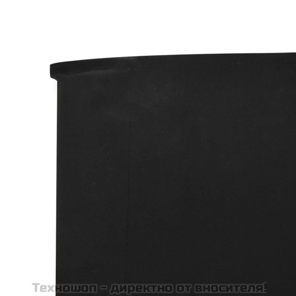 Параван против вятър от 6 панела, текстил, 800x80 см, черен