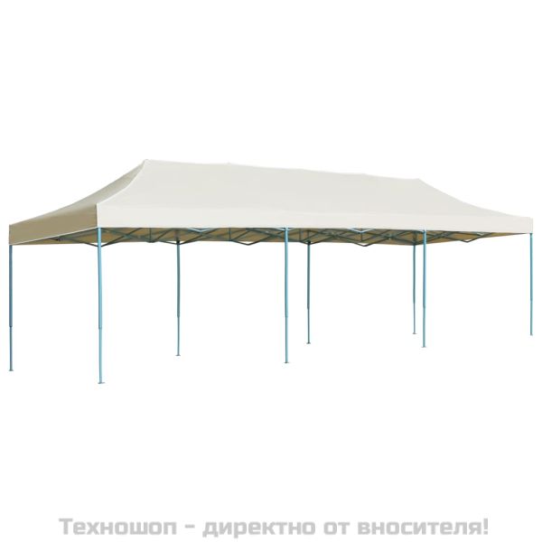 Сгъваема парти шатра, 3x9 м, кремава