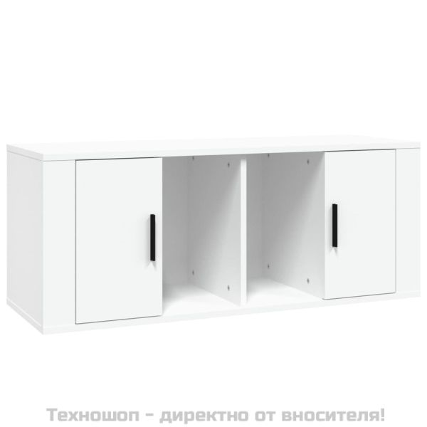 ТB шкаф, бял, 100x35x40 см, инженерно дърво