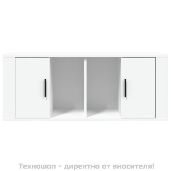 ТB шкаф, бял, 100x35x40 см, инженерно дърво