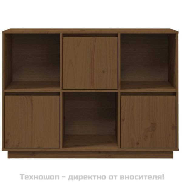 Сайдборд, меденокафяв, 110,5x35x80 см, бор масив
