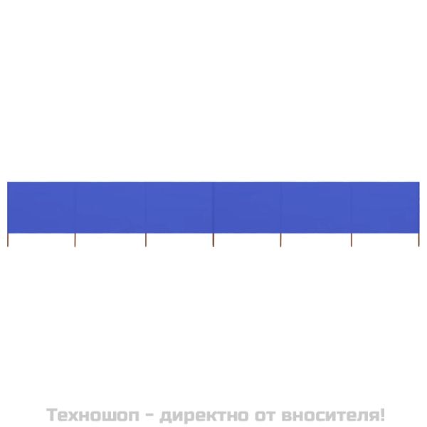 Параван против вятър от 6 панела текстил 800x80 см лазурносин