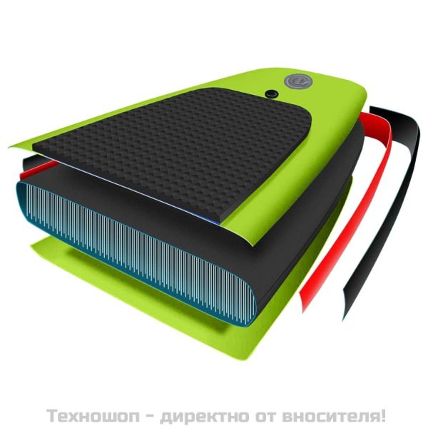 Комплект надуваем стендъп падълборд, зелен, 330x76x10 см