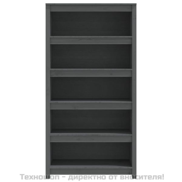 Библиотека, сива, 80x35x154 см, бор масив