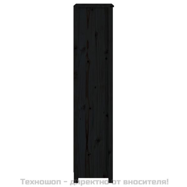 Библиотека, черна, 50x35x154 см, бор масив