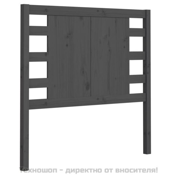 Табла за спалня, сива, 106x4x100 см, бор масив