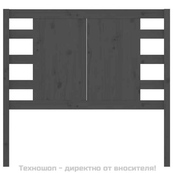 Табла за спалня, сива, 106x4x100 см, бор масив